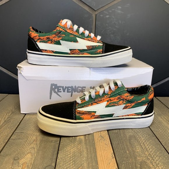 ~Used W/O Box Men Revenge x Storm II Volume 1 Orange Camo Low Top Sneaker Size 5 - Picture 2 of 6